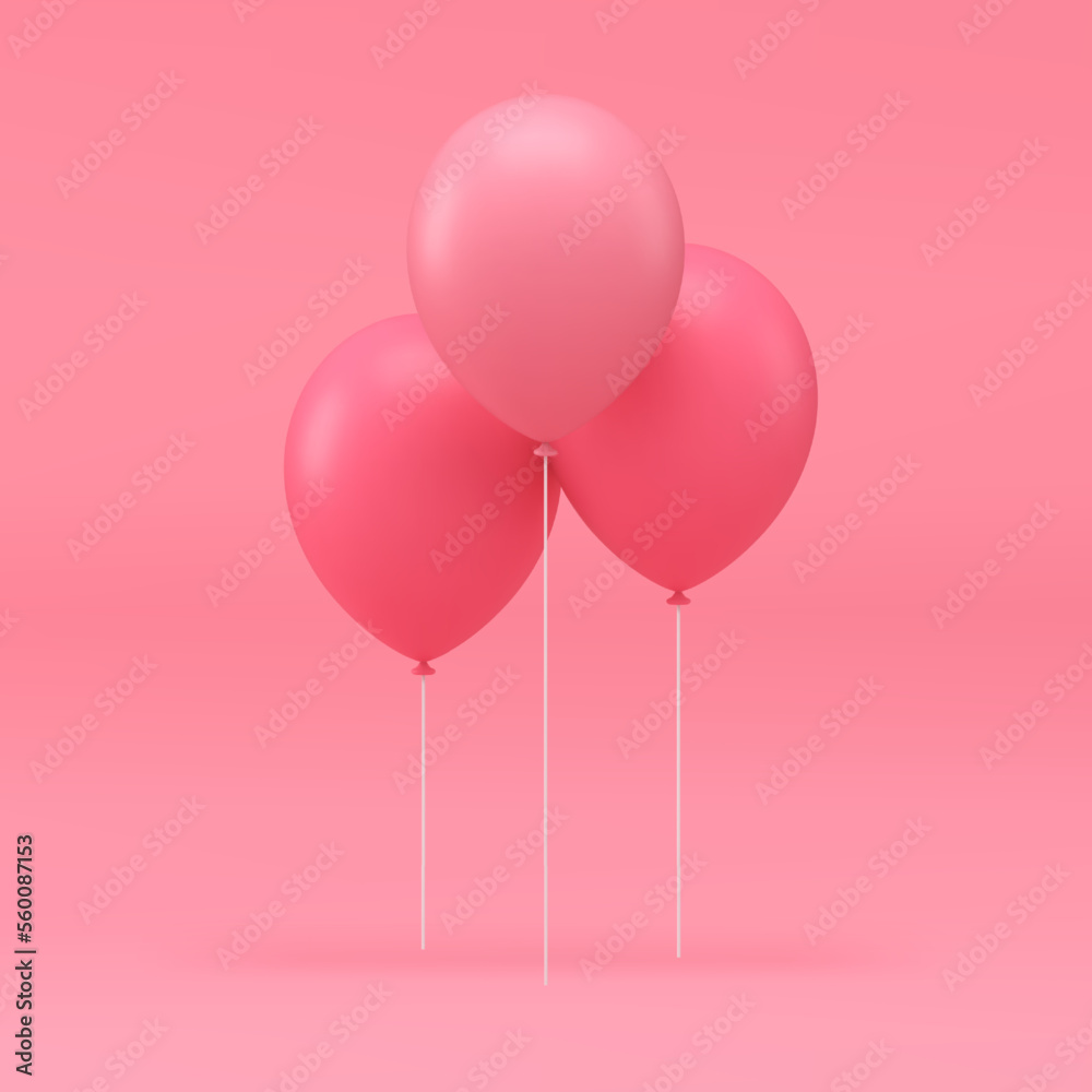 3d pink air balloon glossy heap for birthday party holiday congratulations realistic vector 3d pink air balloon glossy heap for birthday party holiday congratulations realistic vector