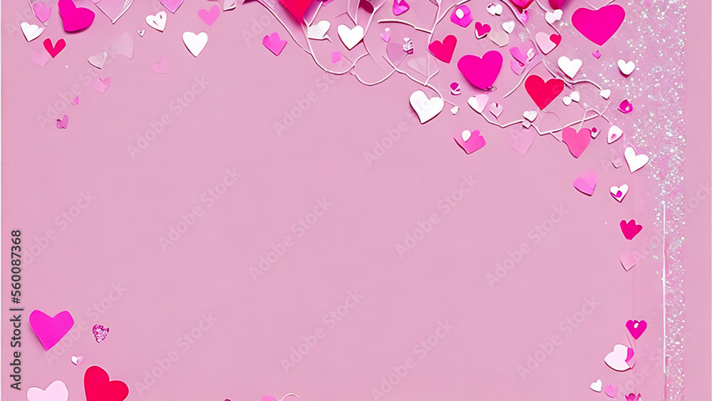 pink rose on wooden background,Valentine's day greeting card. Lovely Happy Valentine's day minimal concept. Generative AI
