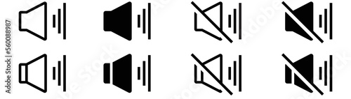 sound icon set simple. volume icon. speaker icon. style sign symbol, vector illustration