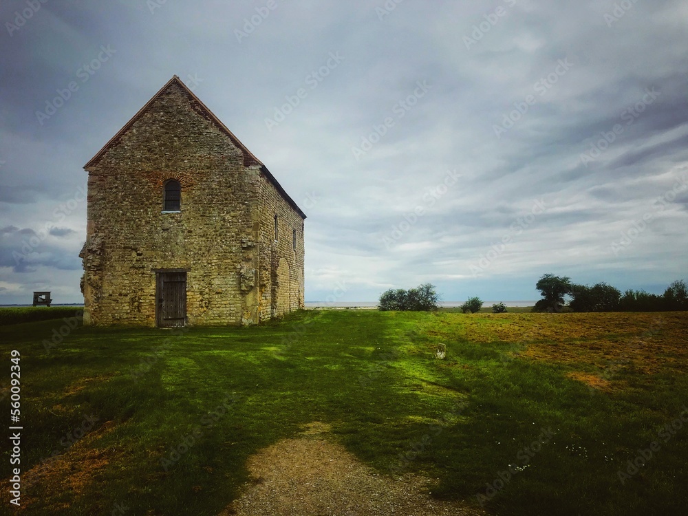 St Peter’s Chapel, Bradwell On Sea , Essex .  This is where  Christianity arrived in England in 653 AD . Built by St Cedd . 