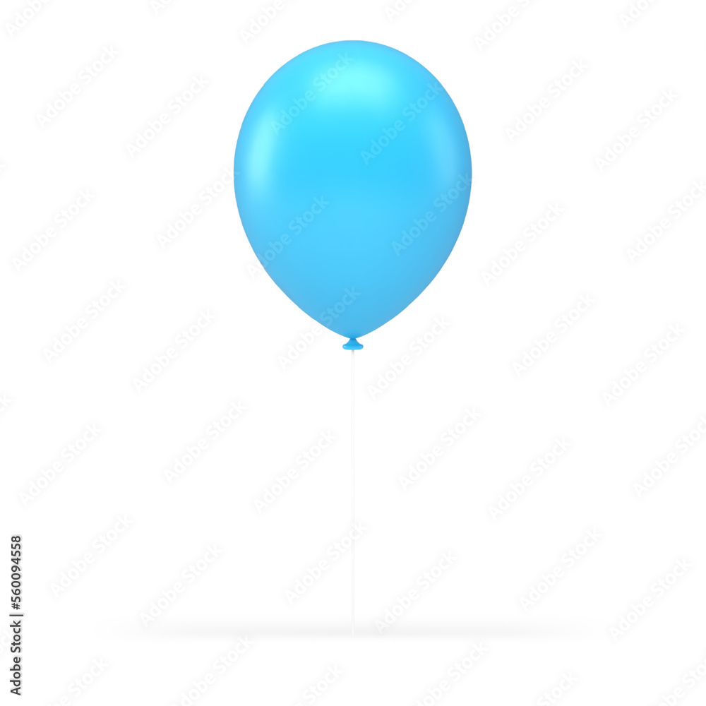 3d blue air balloon rubber inflatable festive party decor element realistic icon vector illustration 3d blue air balloon rubber inflatable festive party decor element realistic icon vector illustration