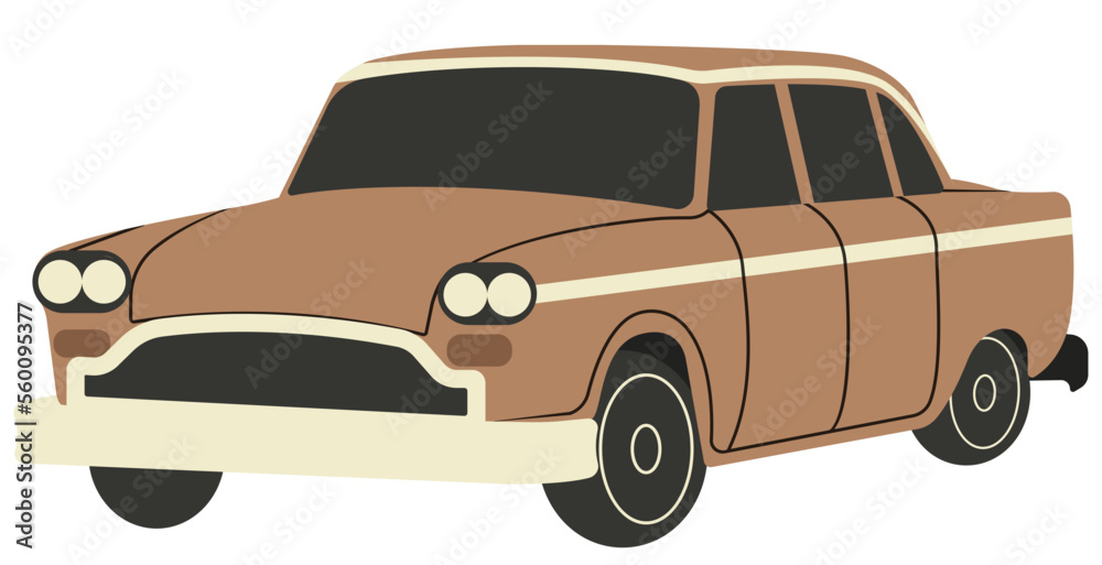 brown retro car