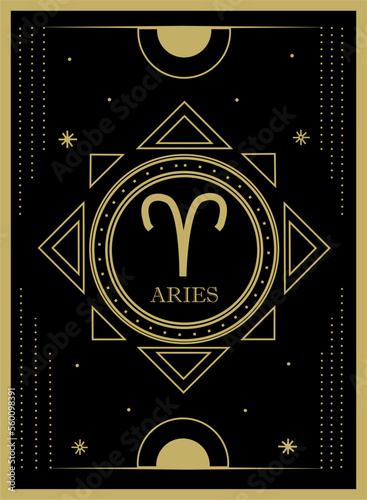 Aries horoscope and zodiac constellation symbol Premium Vector tarot card for tarot reader	