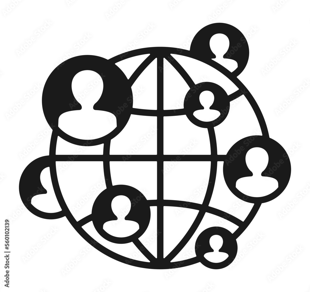 People community connected with globe shape People community connected with globe shape