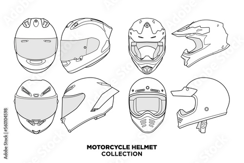 Template helmet full face line art helmet vector illustration line art vector helmet vector