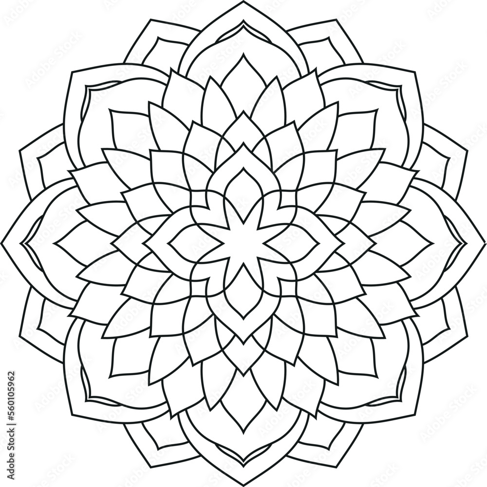 Black and white indian mandala vector illustration