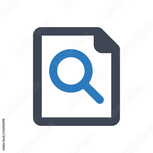 Search File icon - vector illustration . search, file, document, find, explore, magnifier, data, zoom, page, sheet, paper, line, outline, icons .