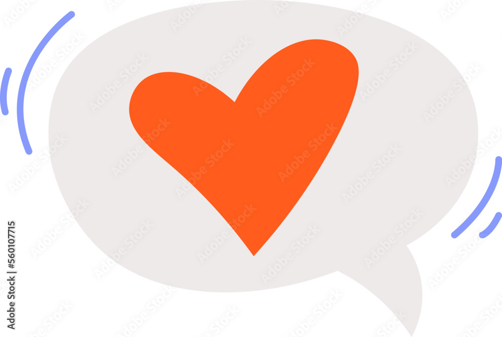 Love message flat icon Send heart