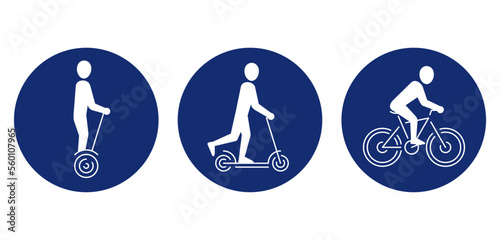 Eco transport - bicycle, kick scooter, hoverboard 