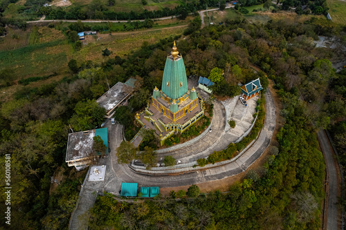 Aerial view of Wat Nantawan Temple Chon Buri, Thailand