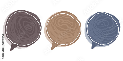 Empty speech bubbles in abstract drawn style