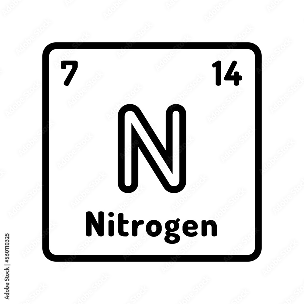 nitrogen chemical element line icon vector. nitrogen chemical element sign. isolated contour symbol black illustration nitrogen chemical element line icon vector. nitrogen chemical element sign. isolated contour symbol black illustration