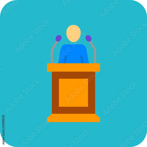 Speech Multicolor Round Corner Flat Icon