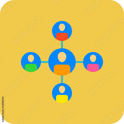 Organization Chart Multicolor Round Corner Flat Icon
