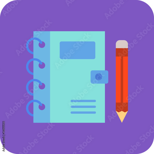 Notebook Multicolor Round Corner Flat Icon