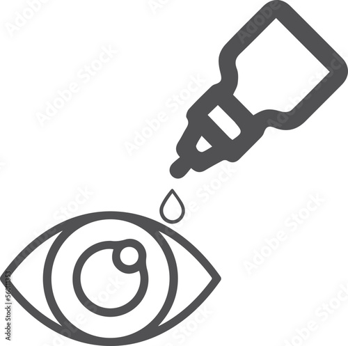 Eye infection icon, eye diseases icon black vector