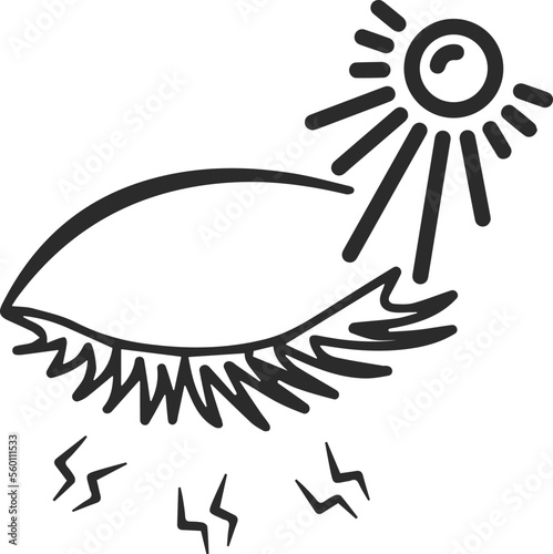 Eye infection icon, eye diseases icon black vector