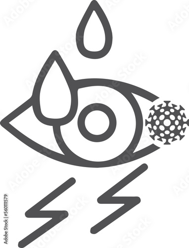 Eye infection icon, eye diseases icon black vector