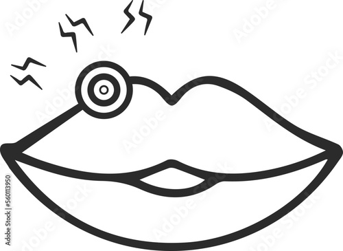 Mouth infection icon, mouth disease icon black vector