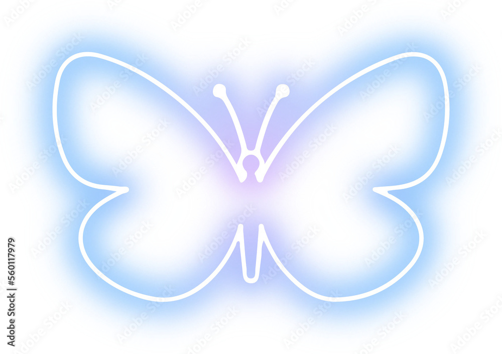 Collection of butterflies and insects neon Collection of butterflies and insects neon