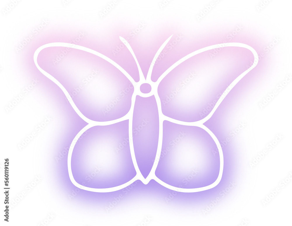 Collection of butterflies and insects neon Collection of butterflies and insects neon
