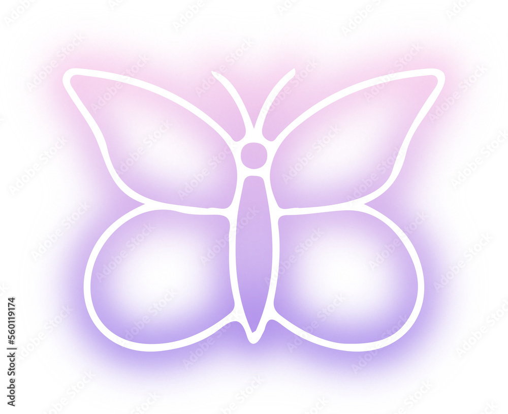 Collection of butterflies and insects neon Collection of butterflies and insects neon