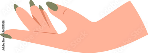 Showing hand and fingers with manicure flat icon