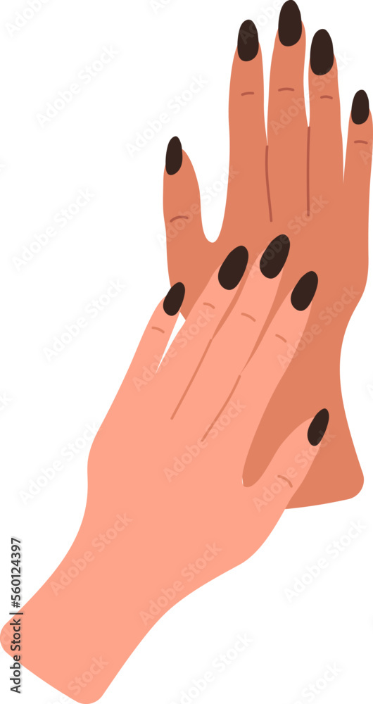 Showing hand and fingers with manicure flat icon Showing hand and fingers with manicure flat icon