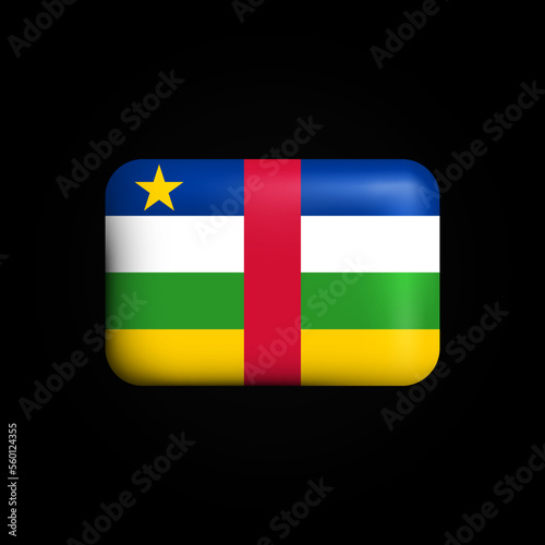 Central African Republic Flag 3D Icon. National Flag of Central African Republic. Vector illustration