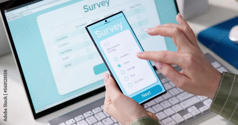 Businessperson Filling Online Survey Form