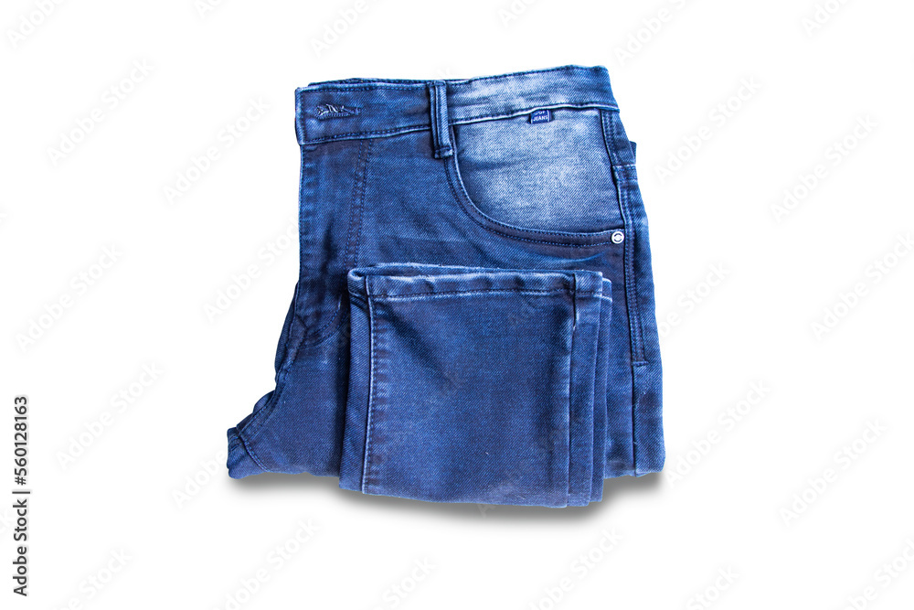 folded blue jeans pant isolated white background folded blue jeans pant isolated white background