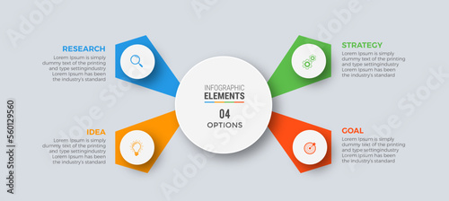 Business infographic template design icon 4 option or steps