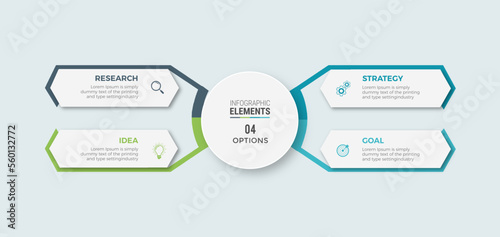 Business infographic template design icon 4 option or steps