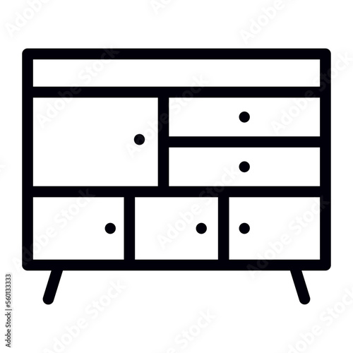 chest of drawers line icon