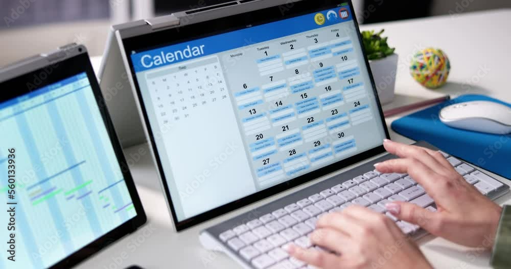Employee Looking Calendar Schedule