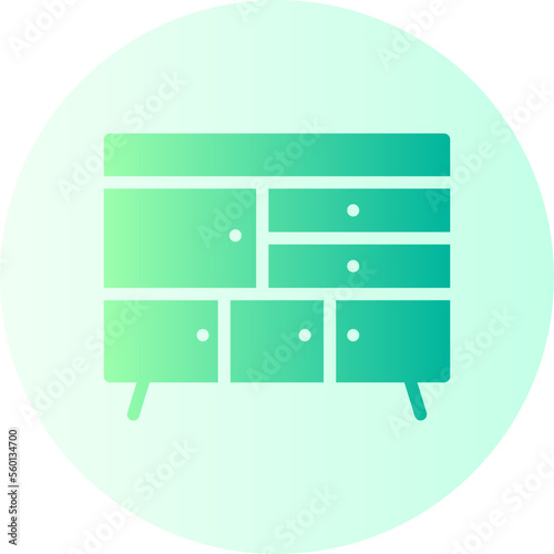 chest of drawers gradient icon