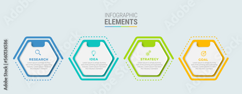 Business infographic template design icon 4 option or steps