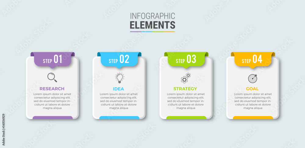 Business infographic template design icon 4 option or steps Business infographic template design icon 4 option or steps