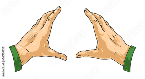 Male grasping hands logotype colorful