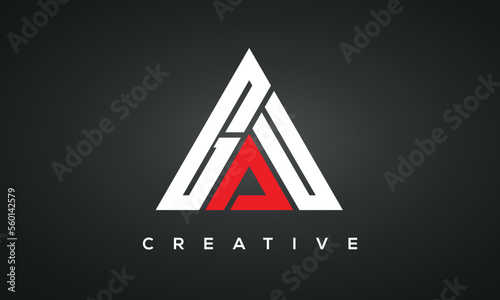 GAU monogram triangle logo design
