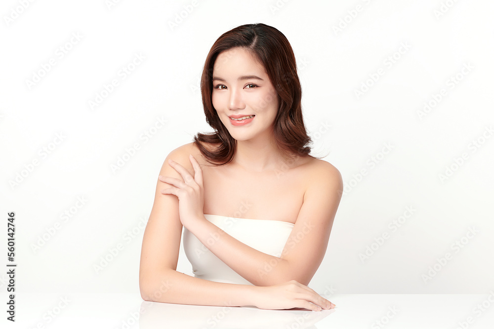 Beautiful young asian woman with clean fresh skin on white background, Face care, Facial treatment, Cosmetology, beauty and spa, Asian women portrait. Beautiful young asian woman with clean fresh skin on white background, Face care, Facial treatment, Cosmetology, beauty and spa, Asian women portrait.