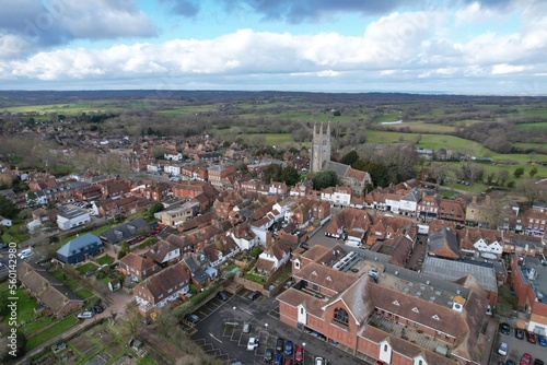 .Tenterden Kent UK Aerial drone of high street and town centre photo