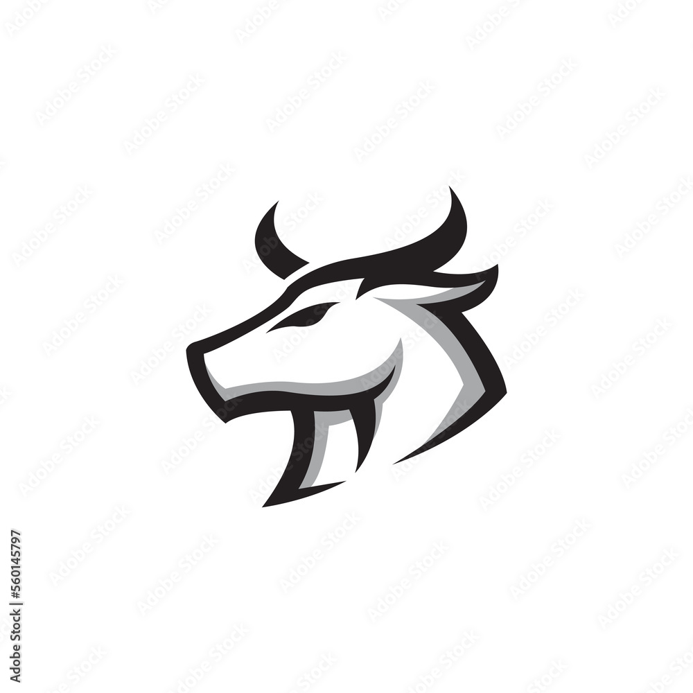 bull silhouette black logo concept template bull silhouette black logo concept template