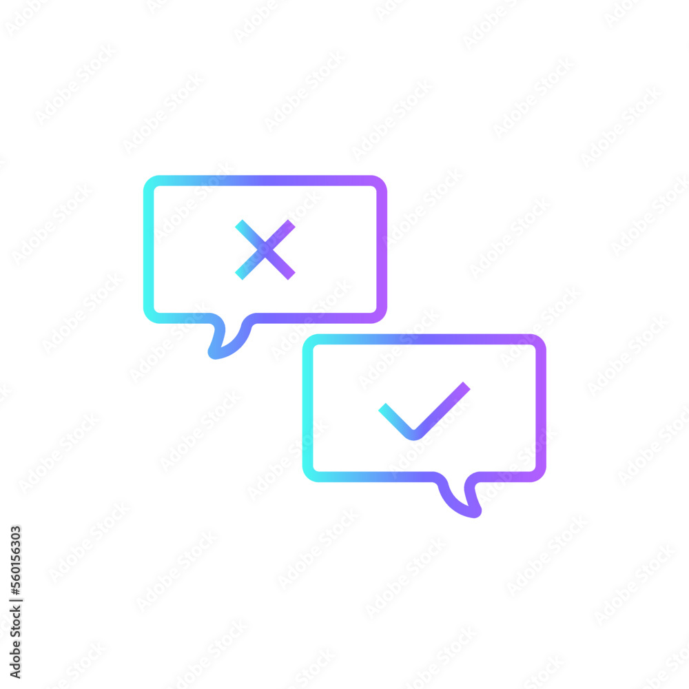 Debate Feedback icons with blue gradient outline style Debate Feedback icons with blue gradient outline style