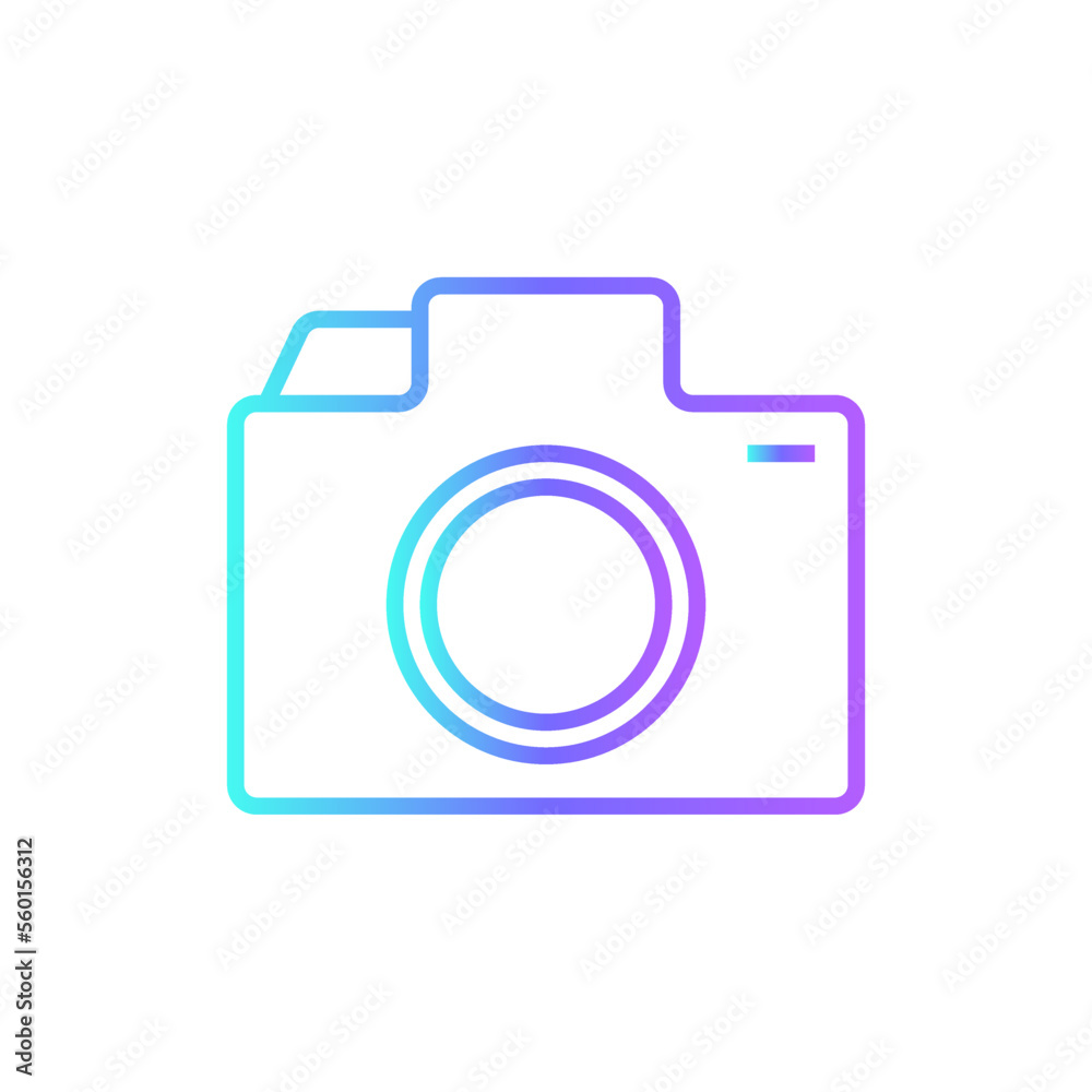 Camera Feedback icons with blue gradient outline style Camera Feedback icons with blue gradient outline style
