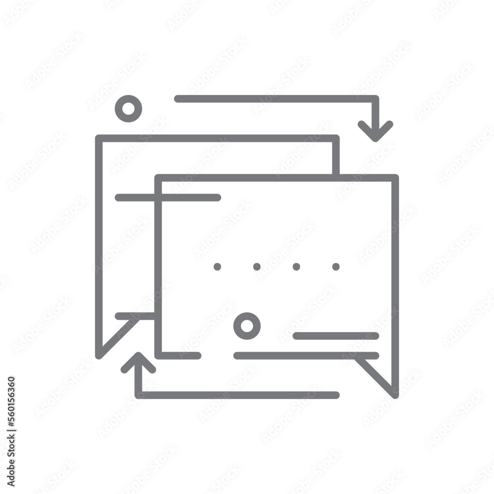 Answer Feedback icon with black outline style Answer Feedback icon with black outline style