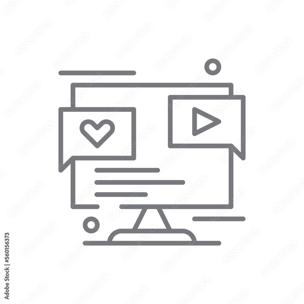 Social Media Feedback icon with black outline style Social Media Feedback icon with black outline style