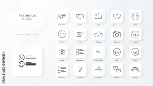 Feedback icon with black outline style