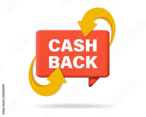 The concept of the Cash back loyalty program.  The design of the money-back service. Vector illustration of the bonus cashback symbol