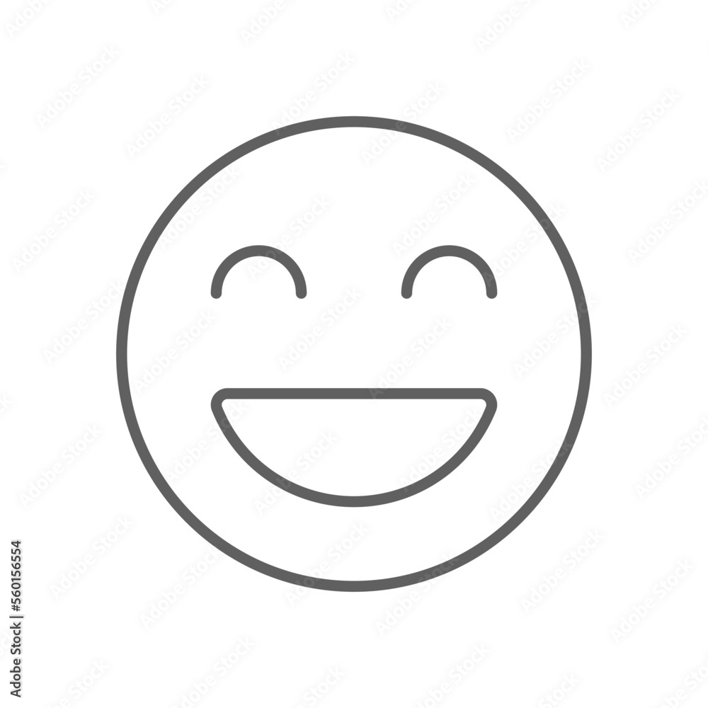 HAPPY Feedback icon with black outline style HAPPY Feedback icon with black outline style